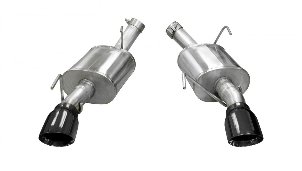 Corsa Performance 2.5 Inch Axle-Back Xtreme Dual Exhaust Black 4.0 Inch Tips 05-10 Mustang GT 4.6L/Shelby GT500 5.4L Stainless Steel (14314BLK)