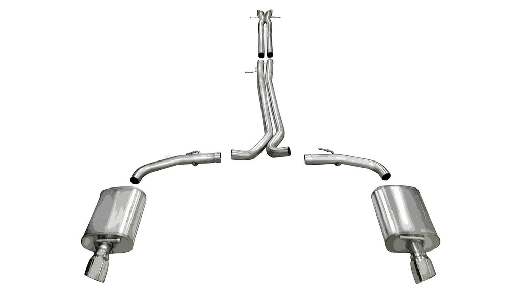 Corsa Performance 2.5 Inch Cat-Back Sport Dual Exhaust 4.0 Inch Polished Tips 10-17 Ford Taurus SHO/10-13 Lincoln MKS 3.5L V6 Turbo Stainless Steel (14315)