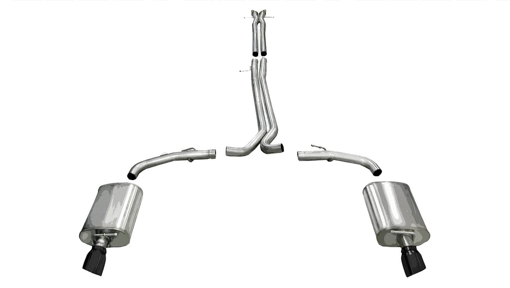 Corsa Performance 2.5 Inch Cat-Back Sport Dual Exhaust 4.0 Inch Black Tips 10-17 Ford Taurus SHO/10-13 Lincoln MKS 3.5L V6 Turbo Stainless Steel (14315BLK)