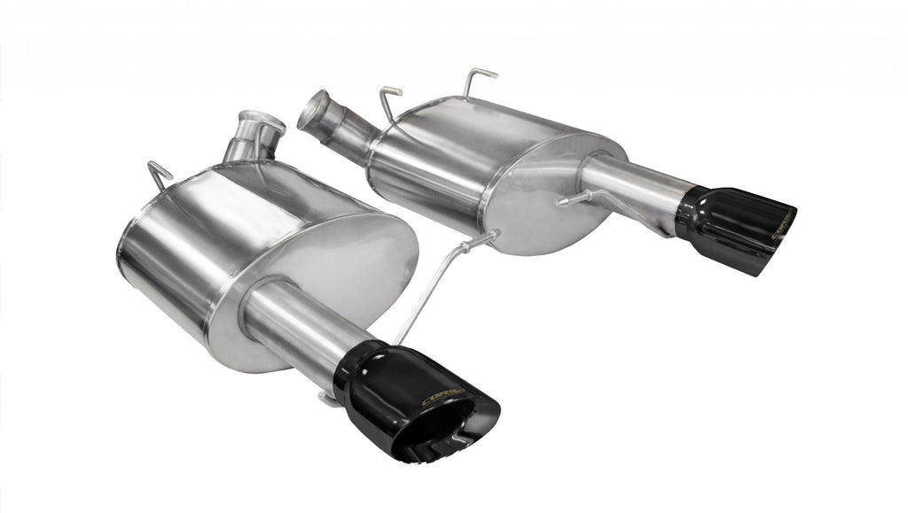 Corsa Performance 3.0 Inch Axle-Back Sport Dual Exhaust Black 4.0 Inch Tips 11-14 Mustang GT/11-13 Boss 302 5.0L Stainless Steel (14316BLK)
