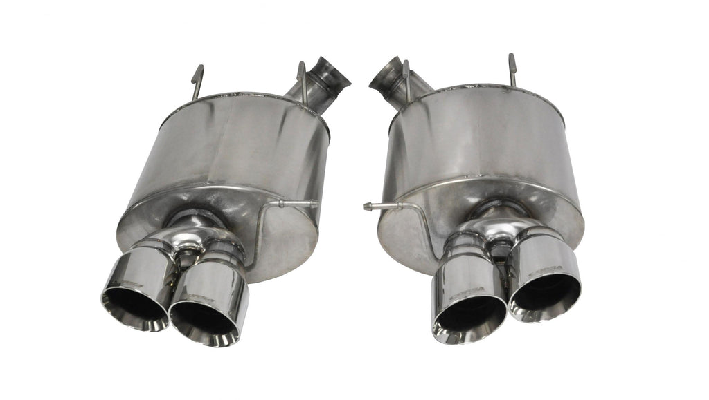 Corsa Performance 3.0 Inch Axle-Back Sport Dual Exhaust Polished 4.0 Inch Tips 13-14 Mustang Shelby GT500 5.8L Stainless Steel (14321)