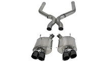 Load image into Gallery viewer, Corsa Performance 3.0 Inch Axle-Back Plus X-Pipe Sport Dual Exhaust Black 4.0 Inch Tips 13-14 Mustang Shelby GT500 5.8L V8 Stainless Steel (14323BLK)