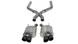 Corsa Performance 3.0 Inch Axle-Back Plus X-Pipe Sport Dual Exhaust Black 4.0 Inch Tips 13-14 Mustang Shelby GT500 5.8L V8 Stainless Steel (14323BLK)