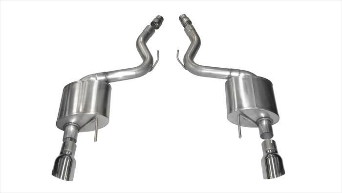 Corsa Performance 3.0 Inch Axle-Back Sport Dual Exhaust Polished 4.5 Inch Tips 15-17 Mustang GT Fastback 5.0L Stainless Steel (14326)