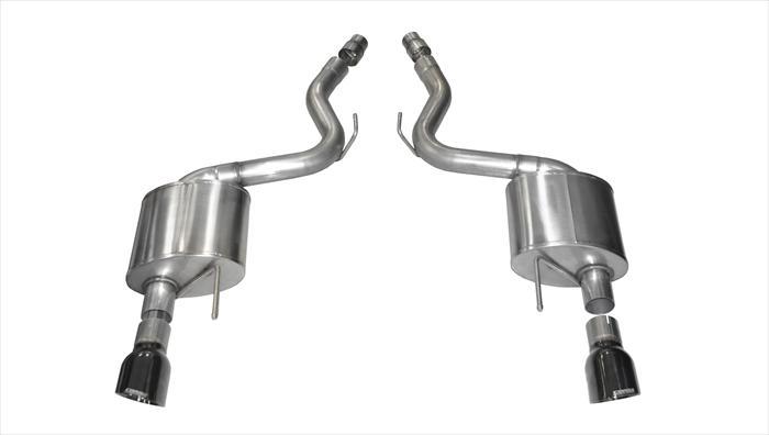 Corsa Performance 3.0 Inch Axle-Back Sport Dual Exhaust Black 4.5 Inch Tips 15-17 Mustang GT Fastback 5.0L Stainless Steel (14326BLK)