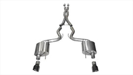 Corsa Performance 3.0 Inch Cat-Back Xtreme Dual Exhaust 4.5 Inch Black Tips 15-17 Ford Mustang GT Fastback 5.0L V8 Stainless Steel (14328BLK)