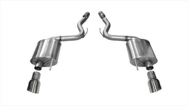 Corsa Performance 3.0 Inch Axle-Back Touring Dual Exhaust Polished 4.5 Inch Tips 15-17 Mustang GT Fastback 5.0L Stainless Steel (14329)
