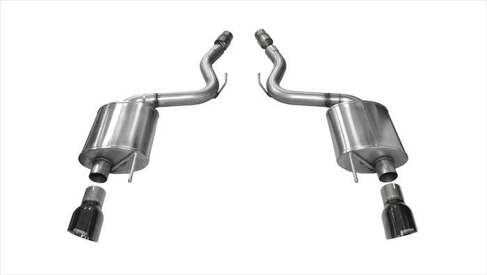 Corsa Performance 3.0 Inch Axle-Back Touring Dual Exhaust Black 4.5 Inch Tips 15-17 Mustang GT Fastback 5.0L Stainless Steel (14329BLK)