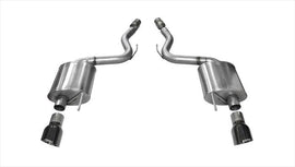Corsa Performance 3.0 Inch Axle-Back Touring Dual Exhaust Black 4.5 Inch Tips 15-17 Mustang GT Fastback 5.0L Stainless Steel (14329BLK)