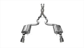 Corsa Performance 3.0 Inch Cat-Back Sport Dual Exhaust 4.5 Inch Polished Tips 15-17 Ford Mustang GT Fastback 5.0L V8 Stainless Steel (14332)
