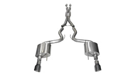 Corsa Performance 3.0 Inch Cat-Back Sport Dual Exhaust 4.5 Inch Gunmetal Tips 15-17 Ford Mustang GT Fastback 5.0L V8 Stainless Steel (14332GNM)