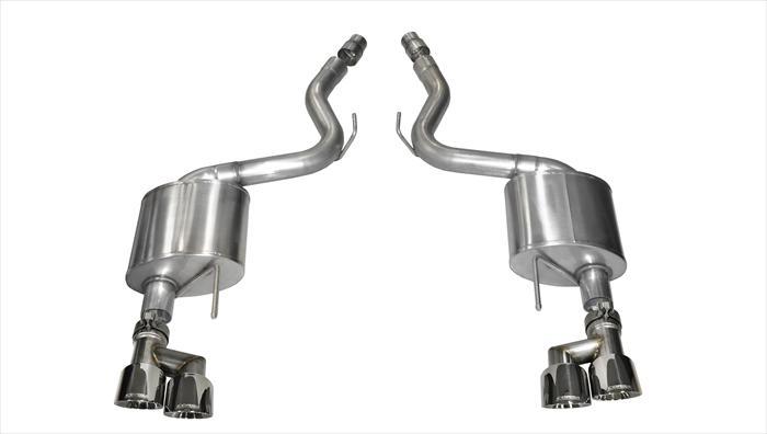 Corsa Performance 3.0 Inch Axle-Back Sport Dual Exhaust Polished 4.0 Inch Tips 15-Present Mustang GT Fastback 5.0L (18-Pres Non-Valve, Premium Pkg Only, Requires Roush Rear Valance Mods) Stainless Steel (14334)
