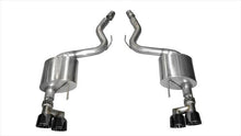 Load image into Gallery viewer, Corsa Performance 3.0 Inch Axle-Back Sport Dual Exhaust Black 4.0 Inch Tips 15-Present Mustang GT Fastback 5.0L (Fits 18-Pres Non-Valve, Premium Pkg Only, Requires Roush Rear Valance Mods) Stainless Steel (14334BLK)