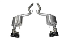 Corsa Performance 3.0 Inch Axle-Back Sport Dual Exhaust Black 4.0 Inch Tips 15-Present Mustang GT Fastback 5.0L (Fits 18-Pres Non-Valve, Premium Pkg Only, Requires Roush Rear Valance Mods) Stainless Steel (14334BLK)