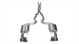 Corsa Performance 3.0 Inch Cat-Back Xtreme Dual Exhaust 4.0 Inch Polished Tips 15-Present Ford Mustang GT Fastback (No Valves) 5.0L V8 Stainless Steel (14335)
