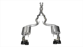 Corsa Performance 3.0 Inch Cat-Back Xtreme Dual Exhaust 4.0 Inch Black Tips 15-Present Ford Mustang GT Fastback (No Valves) 5.0L V8 Stainless Steel (14335BLK)