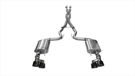 Corsa Performance 3.0 Inch Cat-Back Sport Dual Exhaust 4.0 Inch Black Tips 15-Present Ford Mustang GT Fastback (No Valves) 5.0L V8 Stainless Steel (14337BLK)