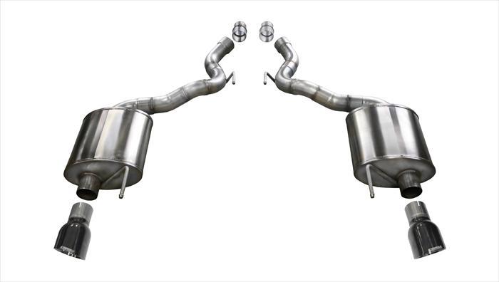 Corsa Performance 3.0 Inch Axle-Back Dual Rear Exit with Single 4.5 Inch Black PVD Pro-Series Tips (14338BLK)