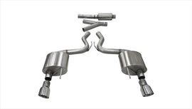 Corsa Performance 3.0 Inch Cat-Back Sport Dual Exhaust 4.5 Inch Polished Tips 15-17 Ford Mustang EcoBoost Fastback 2.3L Turbo Stainless Steel (14343)