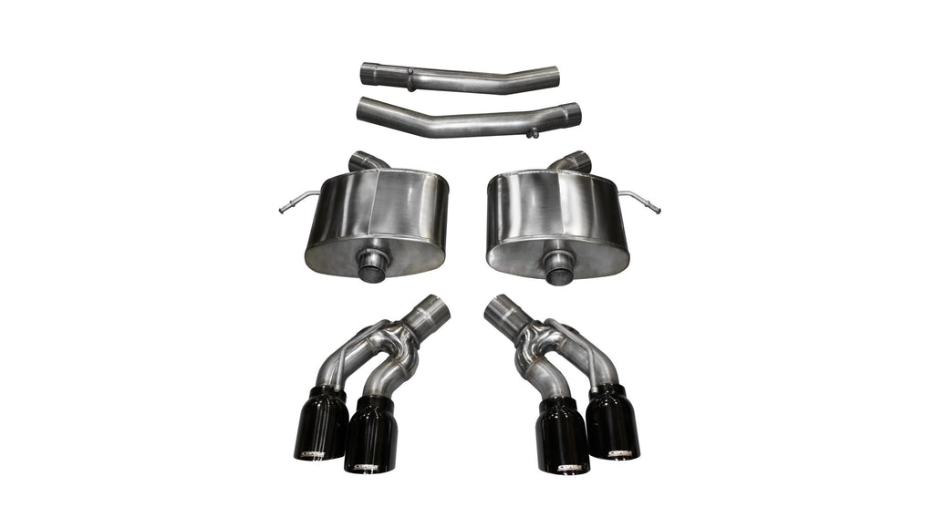 Corsa Performance 2.75 Inch Axle-Back Sport Dual Exhaust 4.0 Inch Black Tips 16-Present Cadillac CTS-V Sedan 6.2L V8 Stainless Steel (14357BLK)