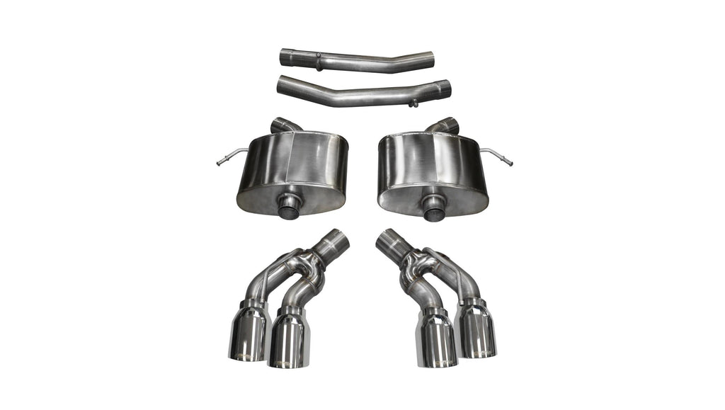 Corsa Performance 2.75 Inch Axle-Back Sport Dual Exhaust 4.0 Inch Polished Tips 16-Present Cadillac CTS-V Sedan 6.2L V8 Stainless Steel (14357)