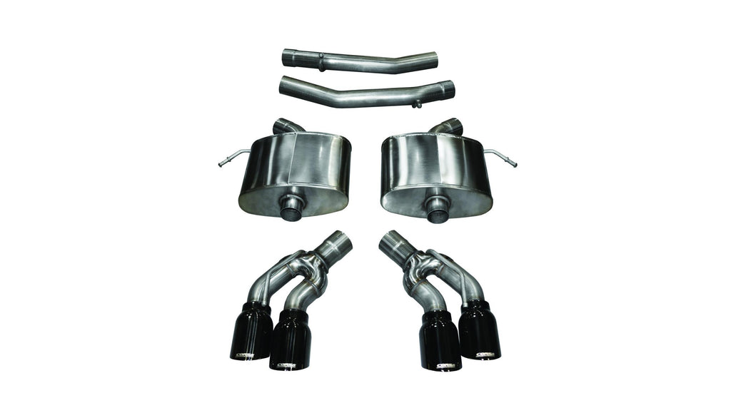 Corsa Performance 2.75 Inch Axle-Back Xtreme Dual Exhaust 4.0 Inch Black Tips 16-Present Cadillac CTS-V Sedan 6.2L V8 Stainless Steel (14358BLK)