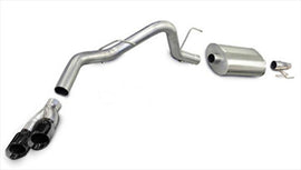 Corsa Performance 3.0 Inch Cat-Back Sport Single Side Exit Exhaust 4.0 Inch Black Tips 11-14 Ford F150 EcoBoost 3.5L V6 144.5/156.5/163.1 Inch Wheelbase Stainless Steel (14392BLK)