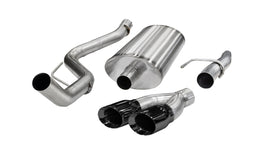 Corsa Performance 3.0 Inch Cat-Back Sport Single Side Exit Exhaust 4.0 Inch Black Tips 11-14 Ford F150 5.0L V8 144.5/156.5/163.1 Inch Wheelbase Stainless Steel (14393BLK)