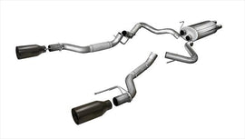 Corsa Performance 3.0 Inch Cat-Back Sport Dual Rear Exhaust 5 Inch Black Tips 17-Present Ford F150 Raptor EcoBoost 3.5L V6 Turbo SuperCab 133.0 Inch/SuperCrew 145 Inch Wheelbase Stainless Steel (14397BPC)