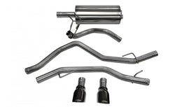Corsa Performance 3.0 Inch Cat-Back Sport Dual Rear Exhaust 4.5 Inch Black Tips 09-18 Dodge Ram/Rebel 4.7L/5.7L V8 140.5 Inch Wheelbase Stainless Steel (14405BLK)