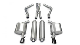 Corsa Performance 2.5 Inch Cat-Back Xtreme Dual Rear Exhaust 3.5 Inch Black Tips (No Tow Hitch) 05-10 Chrysler 300 R/T/Dodge Charger R/T/Magnum R/T 5.7L V8 Stainless Steel (14439BLK)