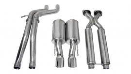 Corsa Performance 2.5 Inch Cat-Back Sport Dual Center Exhaust 4.0 Inch Polished Tips 06-10 Jeep Grand Cherokee SRT-8 6.1L V8 (Factory Hitch) Stainless Steel (14451)