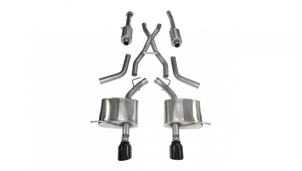 Corsa Performance 2.5 Inch Cat-Back Sport Dual Rear Exhaust 4.5 Inch Black Tips 11-Present Dodge Durango 5.7L V8 Stainless Steel (14459BLK)
