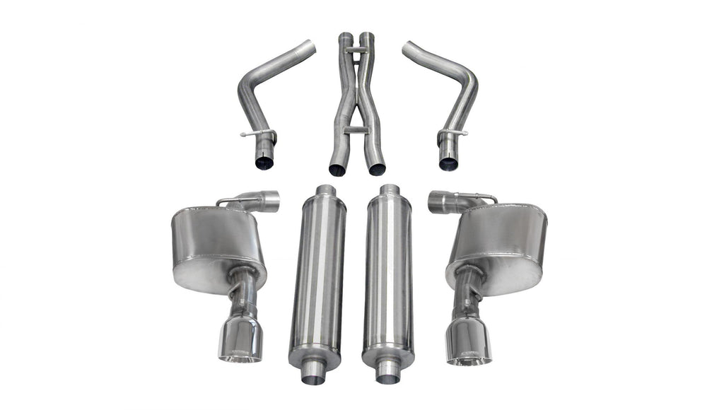 Corsa Performance 2.75 Inch Cat-Back Sport Dual Exhaust 4.5 Inch Polished Tips 12-14 Chrysler 300/Dodge Charger SRT-8/SRT 6.4L V8 Stainless Steel (14463)