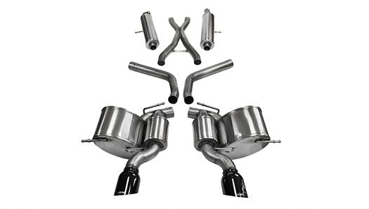 Corsa Performance 2.75 Inch Cat-Back Sport Single Exhaust 4.5 Inch Black Tips 12-Present Jeep Grand Cherokee SRT-8/SRT 6.4L V8 Stainless Steel (14466BLK)