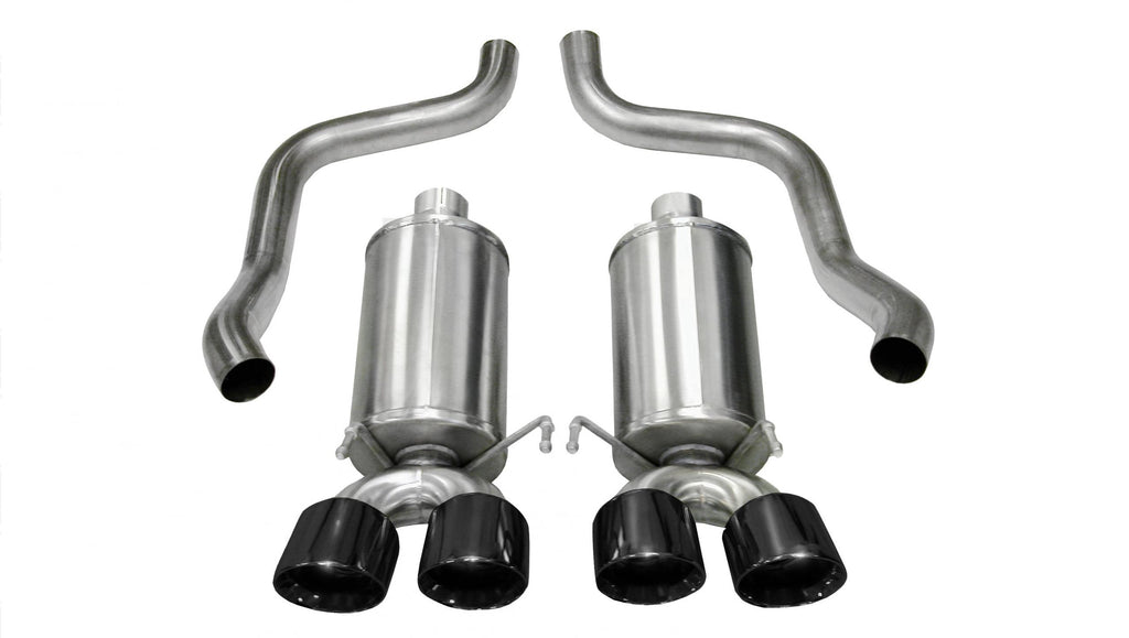Corsa Performance 2.5 Inch Axle-Back Xtreme Dual Exhaust Black 3.5 Inch Tips 05-08 Corvette 6.0L/6.2L Stainless Steel (14469BLK)
