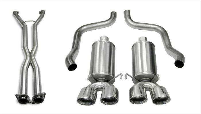 Corsa Performance 2.5 Inch Cat-Back Xtreme Dual Exhaust Polished 3.5 Inch Tips 05-08 Corvette C6 Manual/A4 Auto Trans 6.0L/6.2L Stainless Steel (14469CB4)