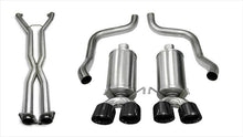 Load image into Gallery viewer, Corsa Performance 2.5 Inch Cat-Back Xtreme Dual Exhaust Black 3.5 Inch Tips 05-08 Corvette C6 Manual/A4 Auto Trans 6.0L/6.2L Stainless Steel (14469CB4BLK)