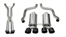 Corsa Performance 2.5 Inch Cat-Back Xtreme Dual Exhaust Black 3.5 Inch Tips 05-08 Corvette C6 Manual/A4 Auto Trans 6.0L/6.2L Stainless Steel (14469CB4BLK)