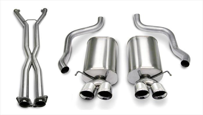 Corsa Performance 2.5 Inch Cat-Back Xtreme Dual Exhaust Polished 3.5 Inch Tips 05-08 Corvette A6 Auto Trans 6.0L/6.2L Stainless Steel (14469CB6)