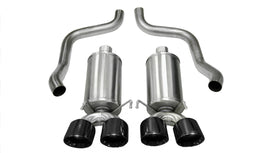 Corsa Performance 2.5 Inch Axle-Back Xtreme Dual Exhaust Black 3.5 Inch Tips 09-13 Corvette 6.2L Stainless Steel (14470BLK)