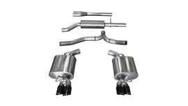 Corsa Performance 2.5 Inch Cat-Back Sport Dual Rear Exhaust 3.0 Inch Black Tips 11-14 Dodge Charger 3.6L V6 Stainless Steel (14474BLK)