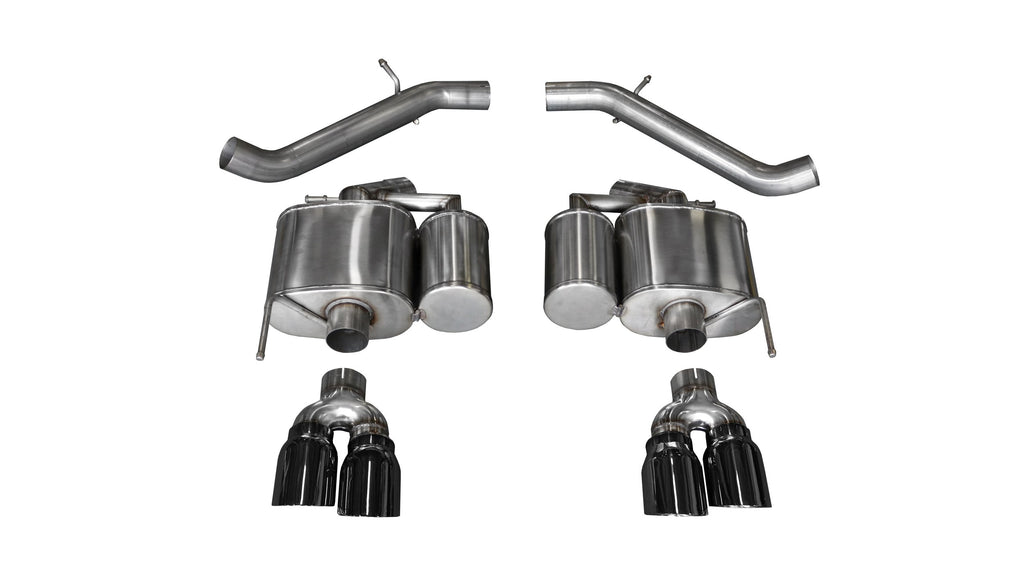 Corsa Performance 3.0 Inch Axle-Back Sport Dual Exhaust 4.0 Inch Black Tips 16-Present Cadillac ATS-V 3.6L Turbo V6 Stainless Steel (14478BLK)
