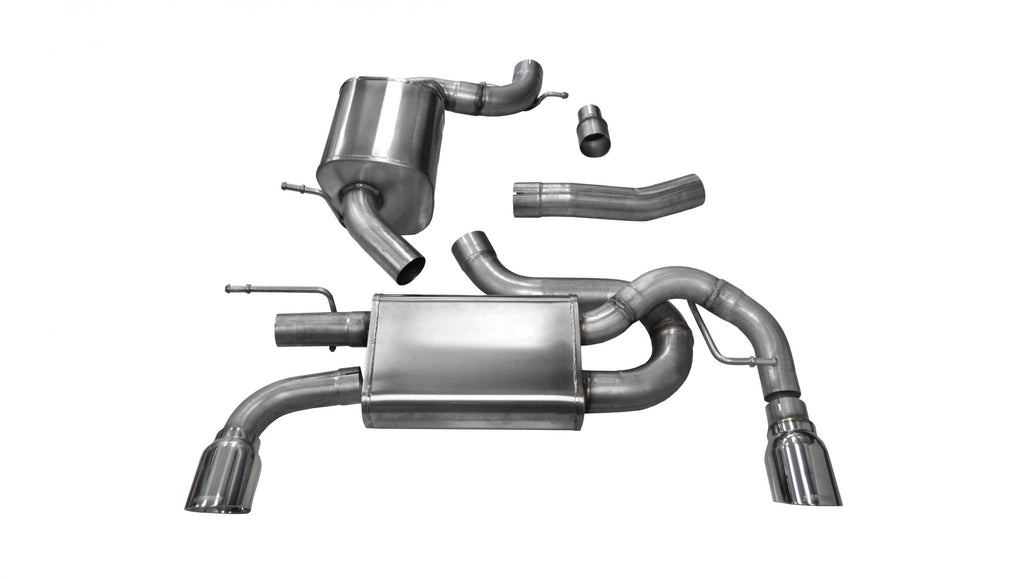 Corsa Performance 3.0 Inch Cat-Back Touring Dual Rear Exhaust 4.0 Inch Polished Tips 10-14 Volkswagen Golf GTI Mk6 2.0T Stainless Steel (14491)