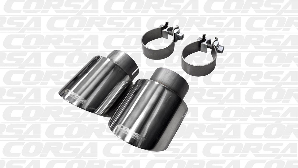 Corsa Performance Two Single 4.0 Inch Black Tip (Clamp Included) Single Rear Exit For VW Golf R Mk6 Exhaust Only Stainless Steel (14497BLK)