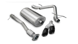 Corsa Performance 3.0 Inch Cat-Back Sport Single Side Exhaust 4.0 Inch Black Tips 10 Silverado/Sierra Denali 1500 6.2L V8 143.5 Inch WB Stainless Steel (14518BLK)