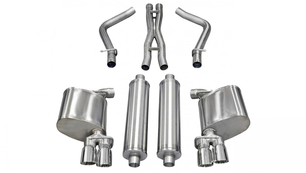 Corsa Performance 2.5 Inch Cat-Back Xtreme Dual Rear Exhaust 3.0 Inch Polished Tips 11-14 Dodge Charger R/T 5.7L V8 Stainless Steel (14522)