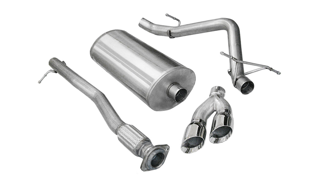 Corsa Performance 3.0 Inch Cat-Back Sport Single Side Exhaust 4.0 Inch Polished Tips 11-13 Silverado/Sierra Denali 1500 6.2L V8 143.5 Inch WB Stainless Steel (14523)