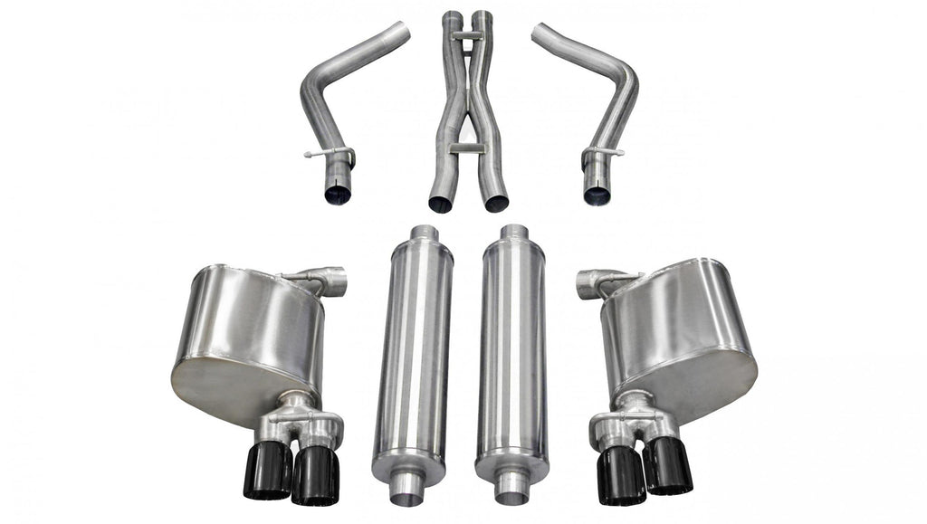 Corsa Performance 2.5 Inch Cat-Back Sport Dual Rear Exhaust 3.0 Inch Black Tips 11-14 Dodge Charger R/T 5.7L V8 Stainless Steel (14525BLK)