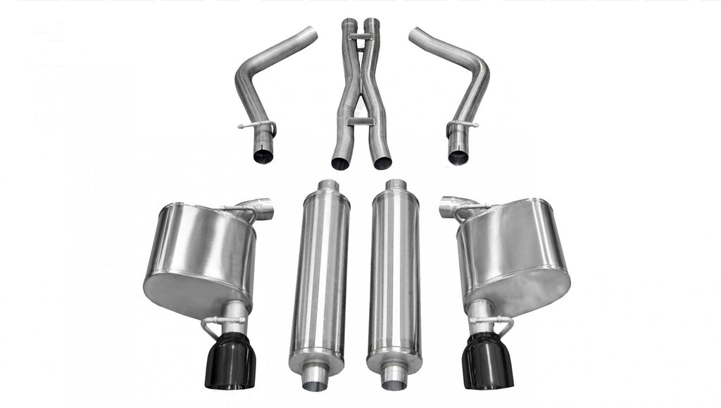 Corsa Performance 2.5 Inch Cat-Back Sport Dual Rear Exhaust 4.5 Inch Black Tips 11-14 Chrysler 300 5.7L V8 Stainless Steel (14535BLK)